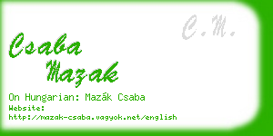 csaba mazak business card